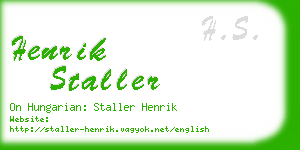 henrik staller business card